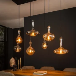 Hanglamp 4+3 Karaf Artic Zwart - Giga Meubel