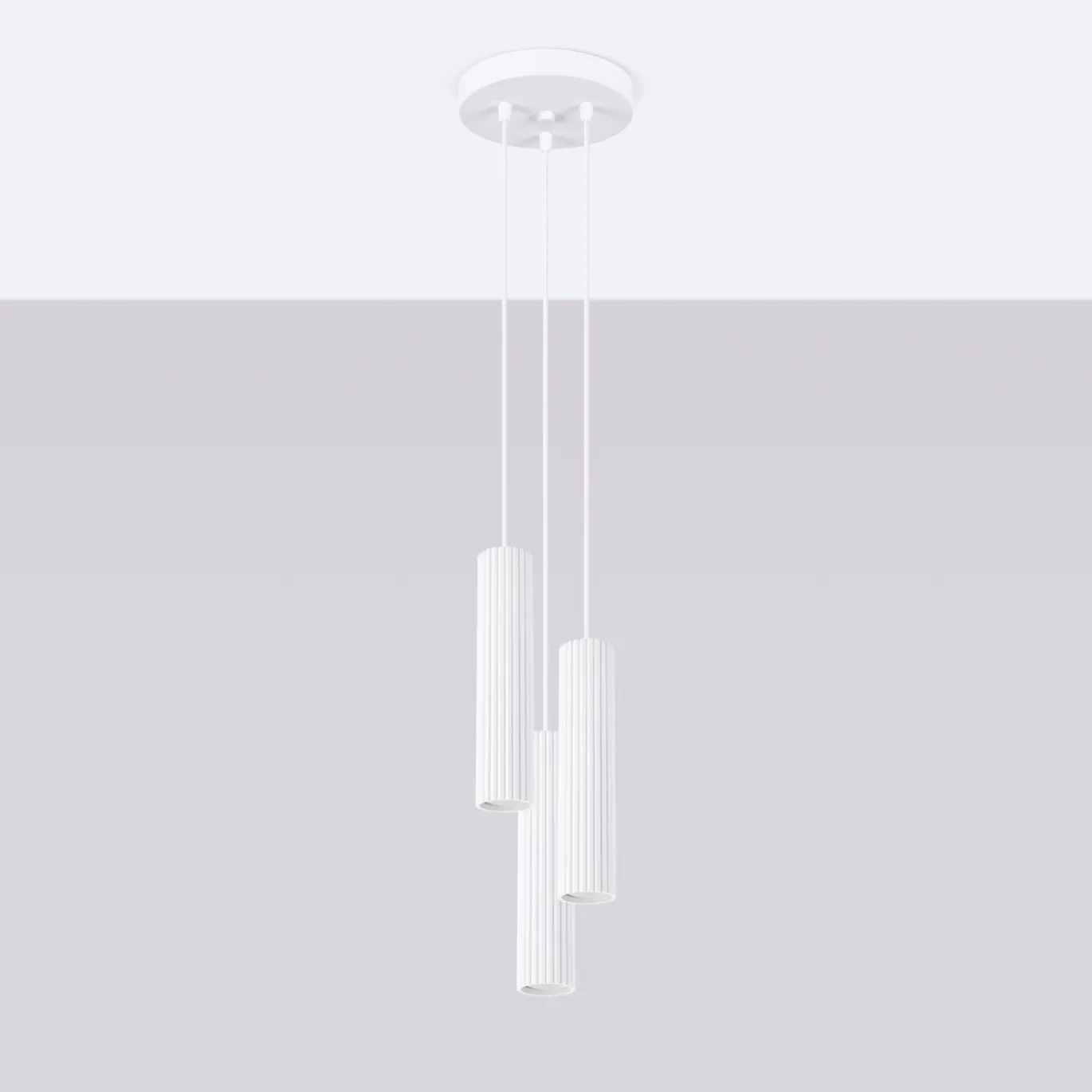 Hanglamp Karbon 3-Lichts Getrapt Wit - Giga Meubel