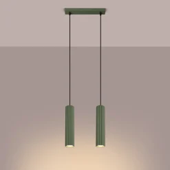 Hanglamp Karbon 2-Lichts Olijfgroen - Giga Meubel