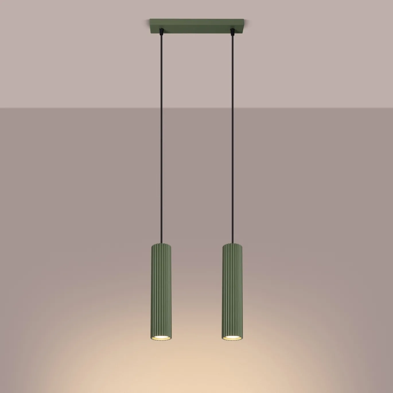 Hanglamp Karbon 2-Lichts Olijfgroen - Giga Meubel