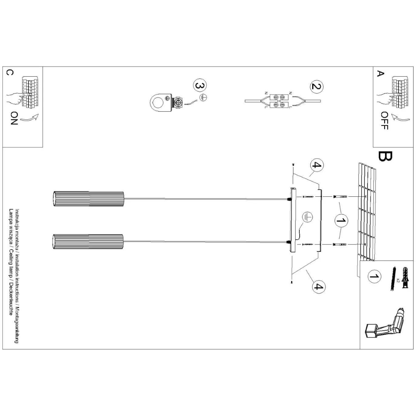 Hanglamp Karbon 2-Lichts Olijfgroen - Giga Meubel