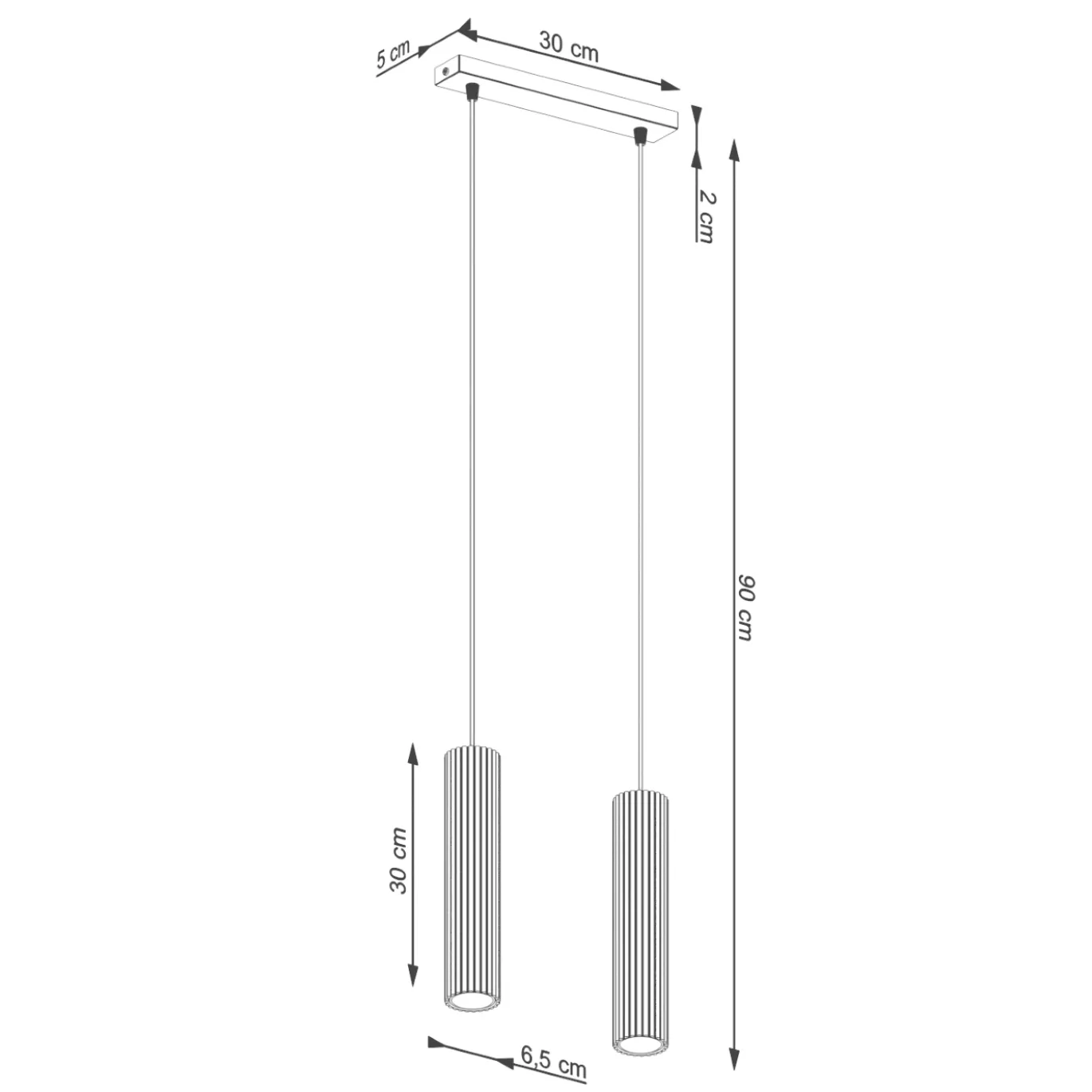Hanglamp Karbon 2-Lichts Zwart - Giga Meubel