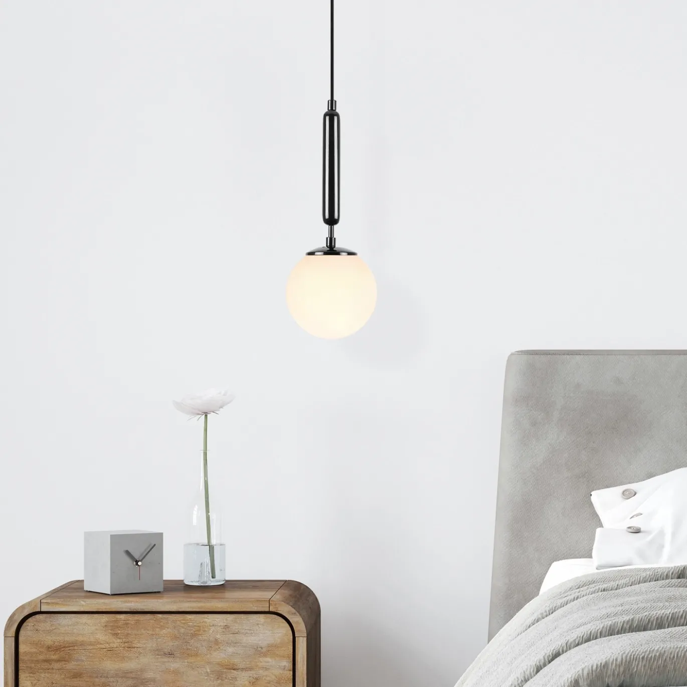 Hanglamp King Zwart/Wit