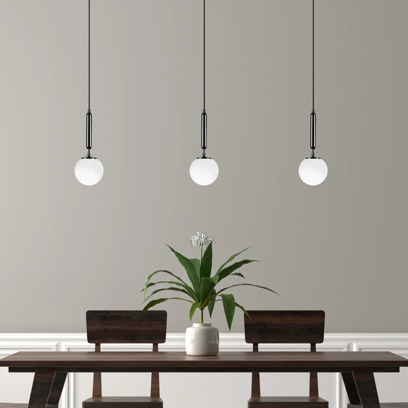Hanglamp King Zwart/Wit