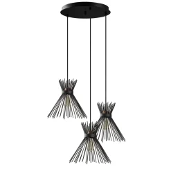Hanglamp Kirpi 3-Lichts Zwart