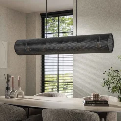Hanglamp Koker 5-Lichts Mesh Zwart - Giga Meubel