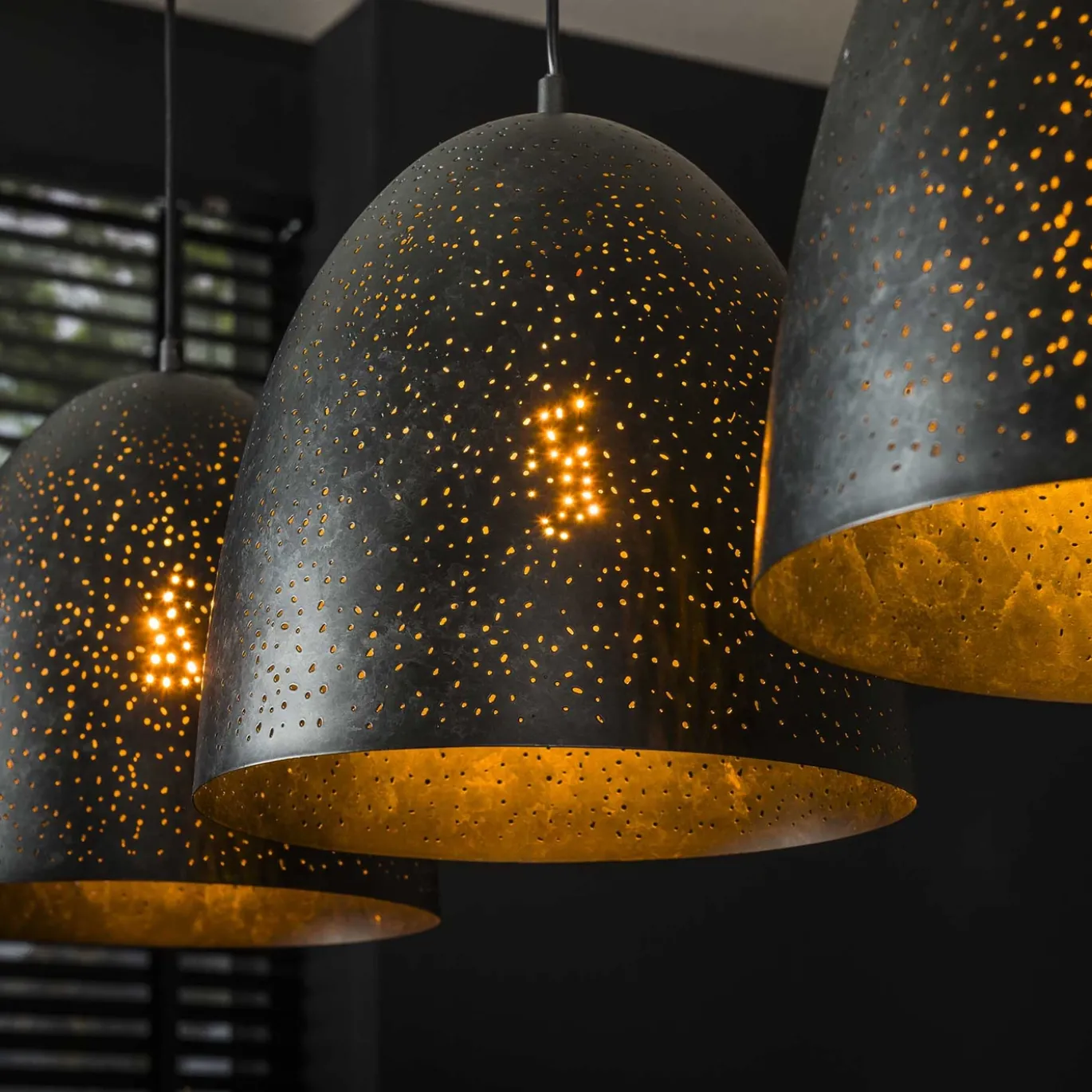 Hanglamp Kosmos 3-Lichts Metaal Charcoal - Giga Meubel