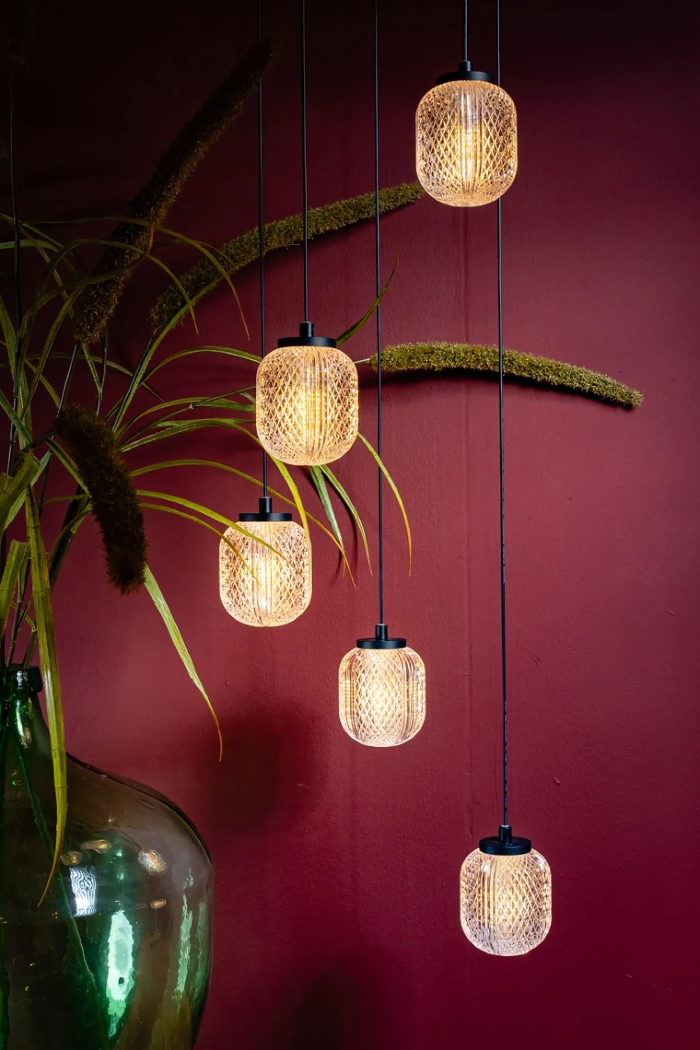 Hanglamp Kristel 5-Lichts Getrapt - Giga Meubel
