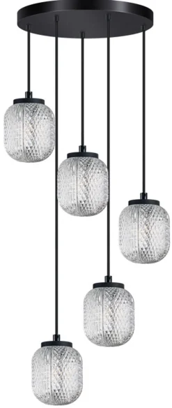 Hanglamp Kristel 5-Lichts Getrapt - Giga Meubel