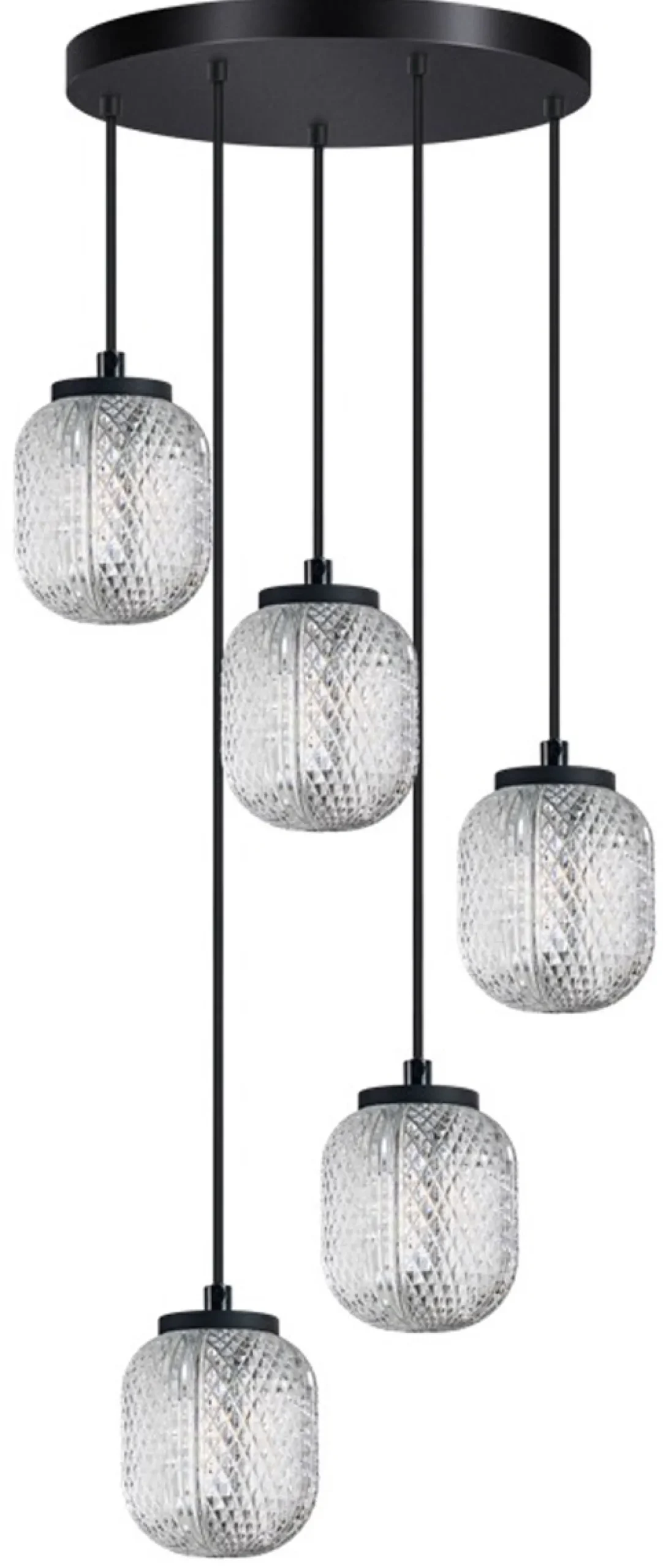 Hanglamp Kristel 5-Lichts Getrapt - Giga Meubel