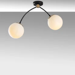 Hanglamp Kromozom 2-Lichts Wit/Zwart