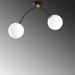 Hanglamp Kromozom 2-Lichts Wit/Zwart