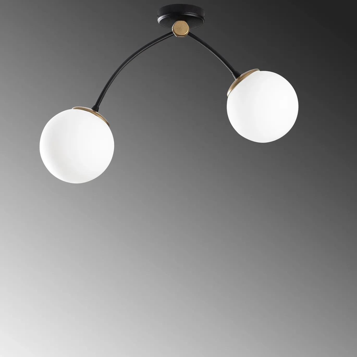 Hanglamp Kromozom 2-Lichts Wit/Zwart