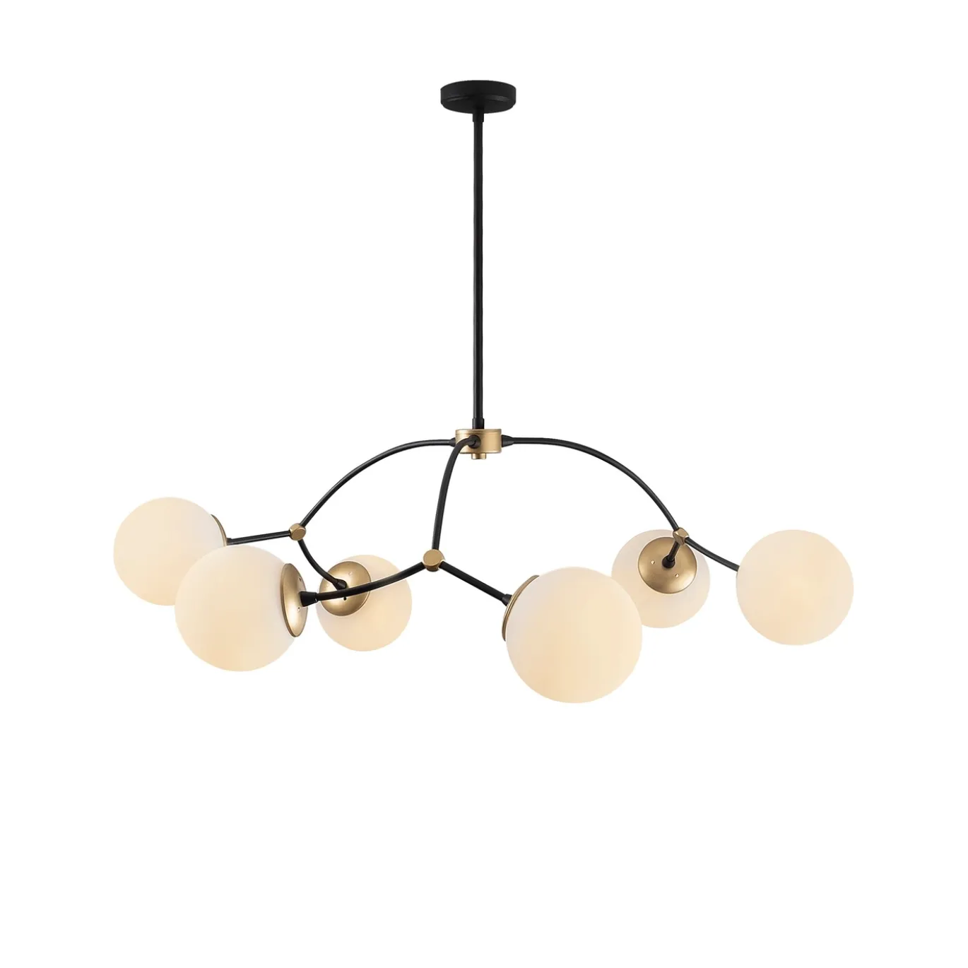 Hanglamp Kromozom Wit/Goud 6-Lichts
