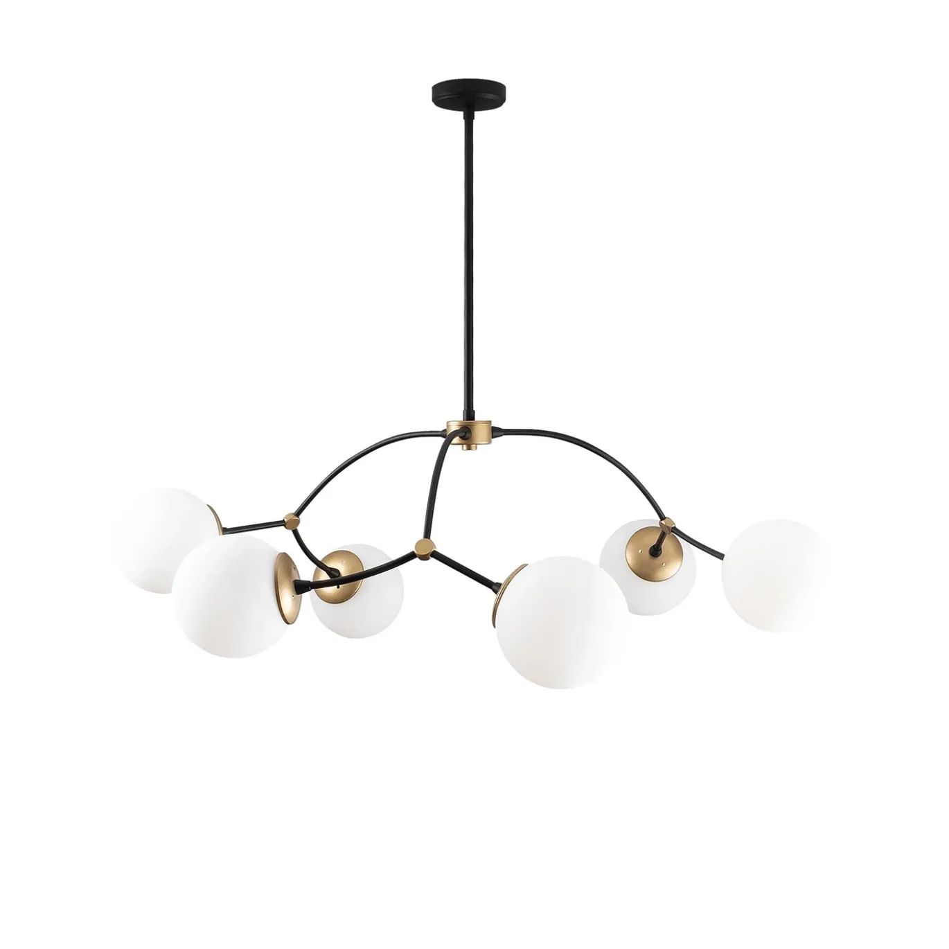 Hanglamp Kromozom Wit/Goud 6-Lichts