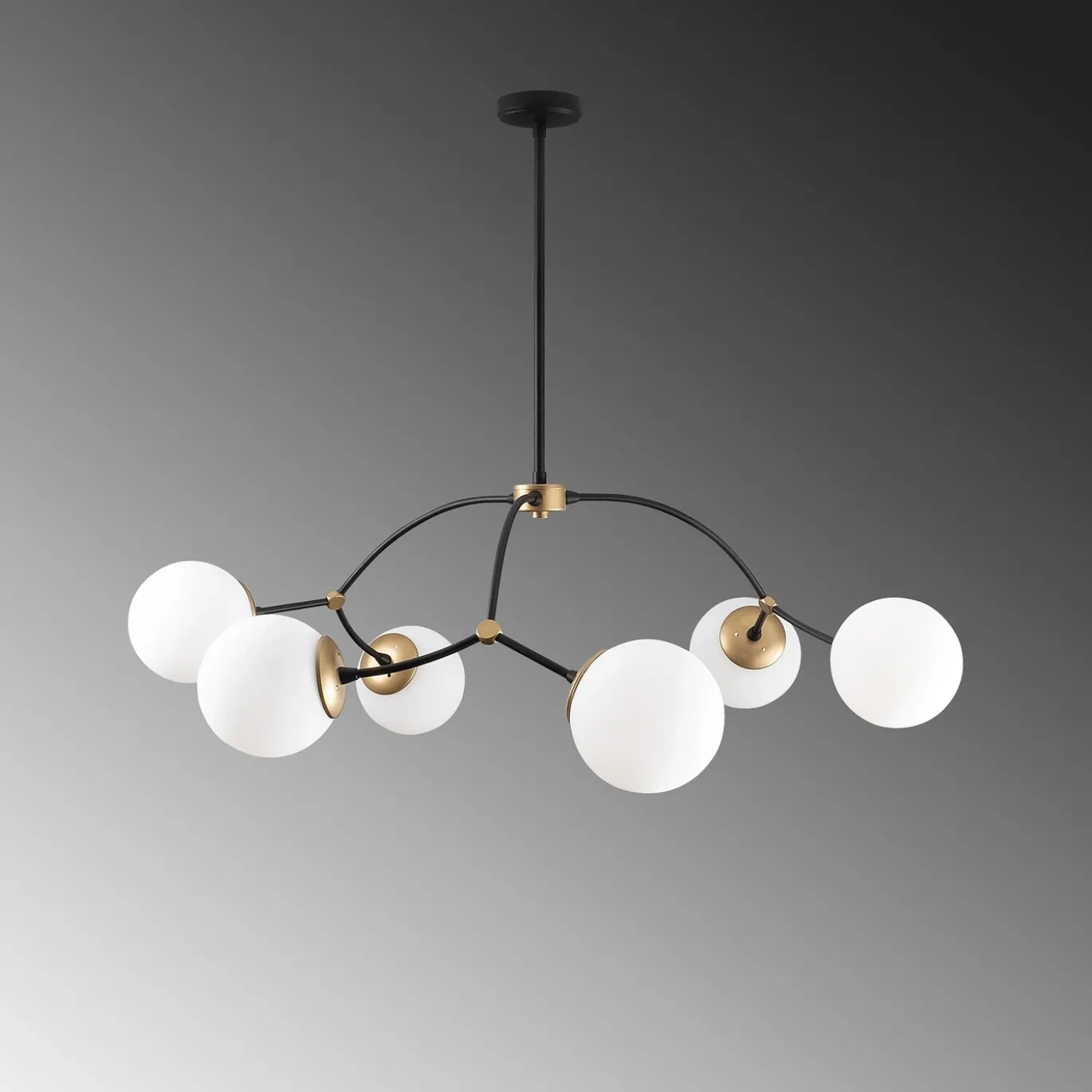 Hanglamp Kromozom Wit/Goud 6-Lichts