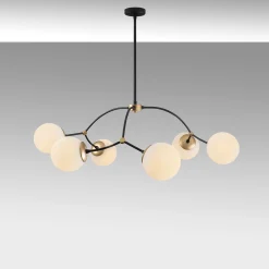 Hanglamp Kromozom Wit/Goud 6-Lichts