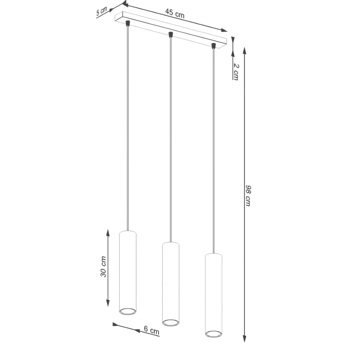 Hanglamp Lagos 3-Lichts Oker - Giga Meubel