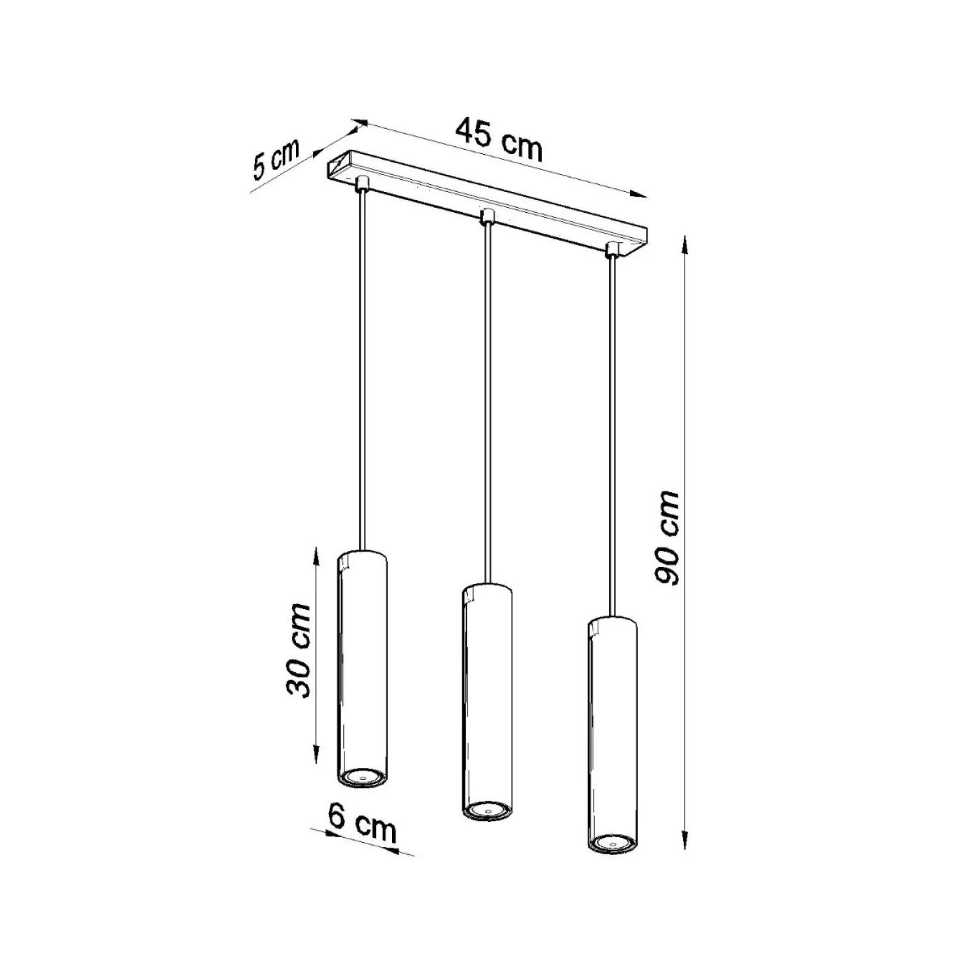 Hanglamp Lagos 3-Lichts Wit - Giga Meubel