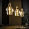 Hanglamp 3L Amber Glas Kegel - Giga Meubel