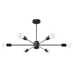Hanglamp Lango 6-Lichts Zwart - Giga Meubel