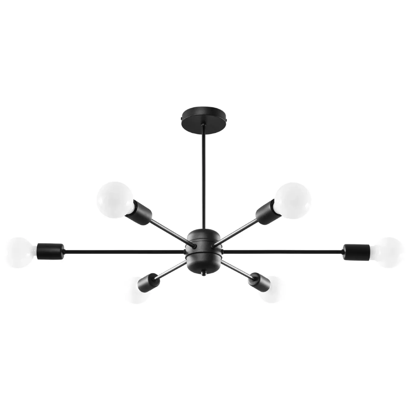 Hanglamp Lango 6-Lichts Zwart - Giga Meubel