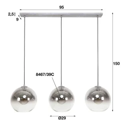 Hanglamp 3L Bubble shaded - Giga Meubel