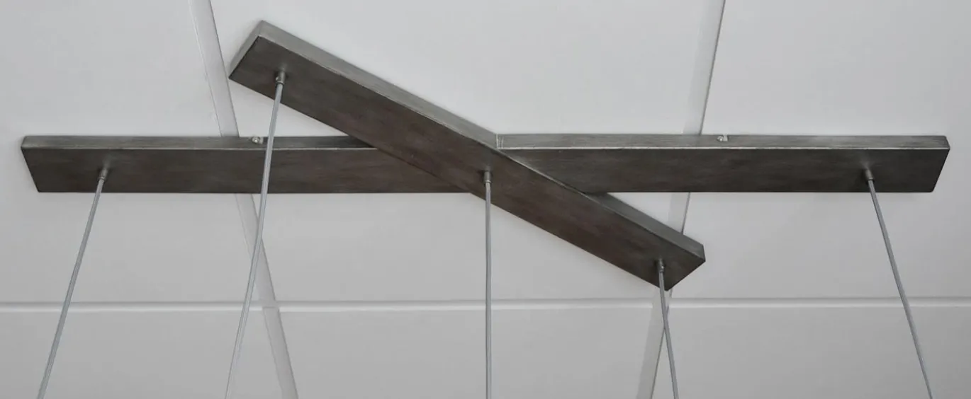 Hanglamp 5L Crossbar Zilver Spiegelglas - Giga Meubel