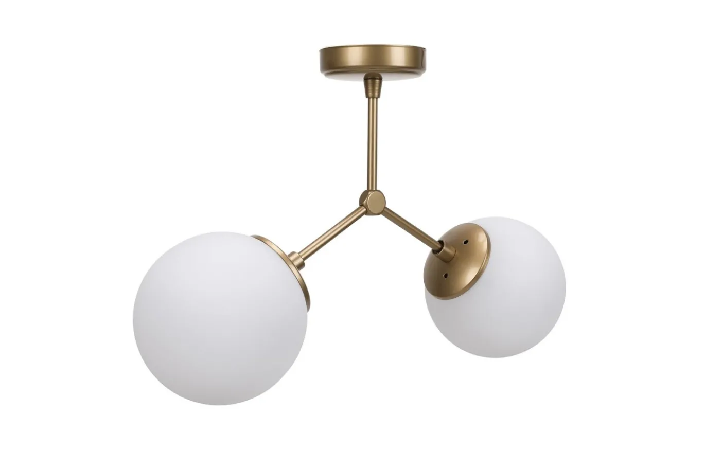 Hanglamp 2-Lichts Damar Metaal Geel Wit
