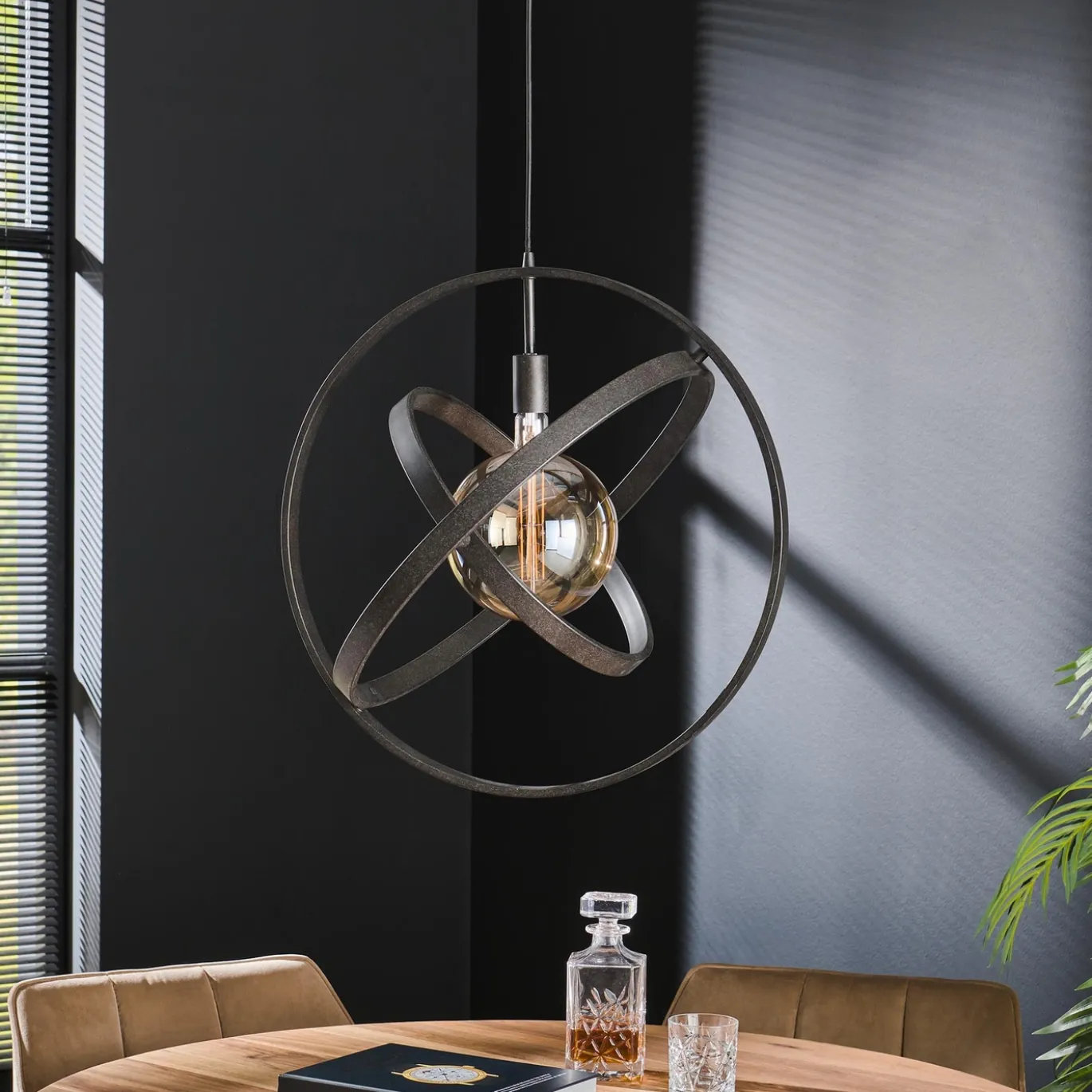 Hanglamp 1-Lichts Galaxy Artic Zwart - Giga Meubel