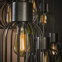 Hanglamp 6-Lichts Mix Metal Charcoal - Giga Meubel