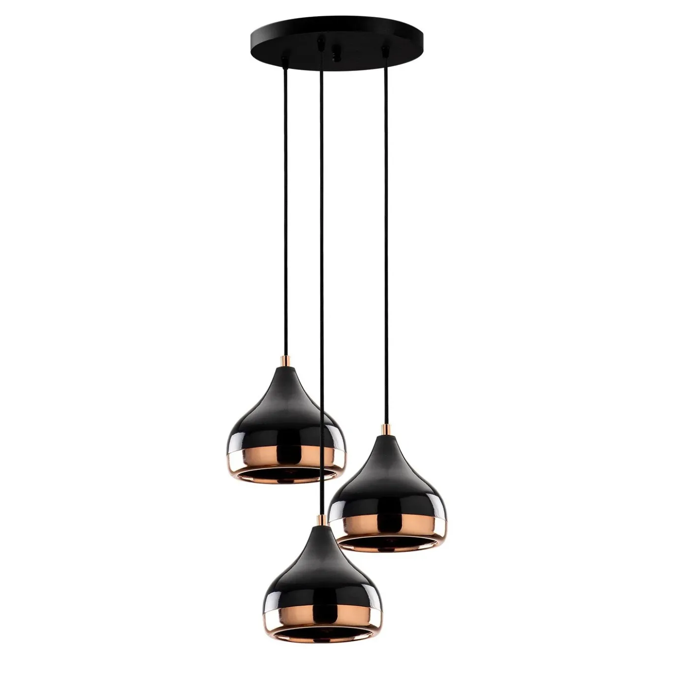 Hanglamp 3-Lichts Yildo Getrapt Metaal Zwart Koper