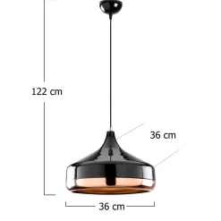 Hanglamp 1-Lichts Yildo Metaal Zwart Koper