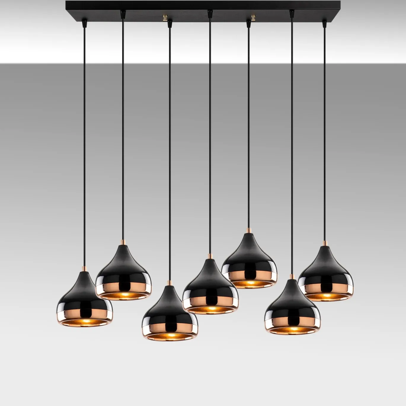 Hanglamp 7-Lichts Yildo Metaal Zwart