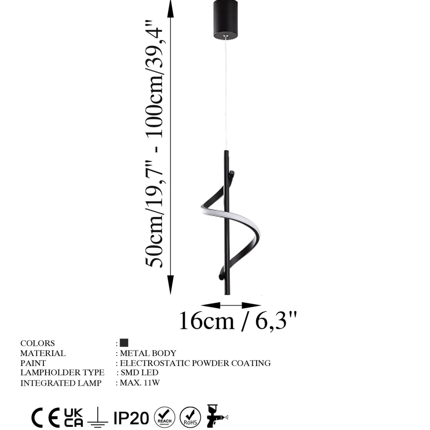 Hanglamp Likma Zwart