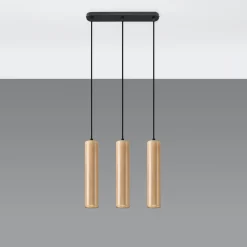 Hanglamp Lino 3-Lichts Hout Naturel - Giga Meubel