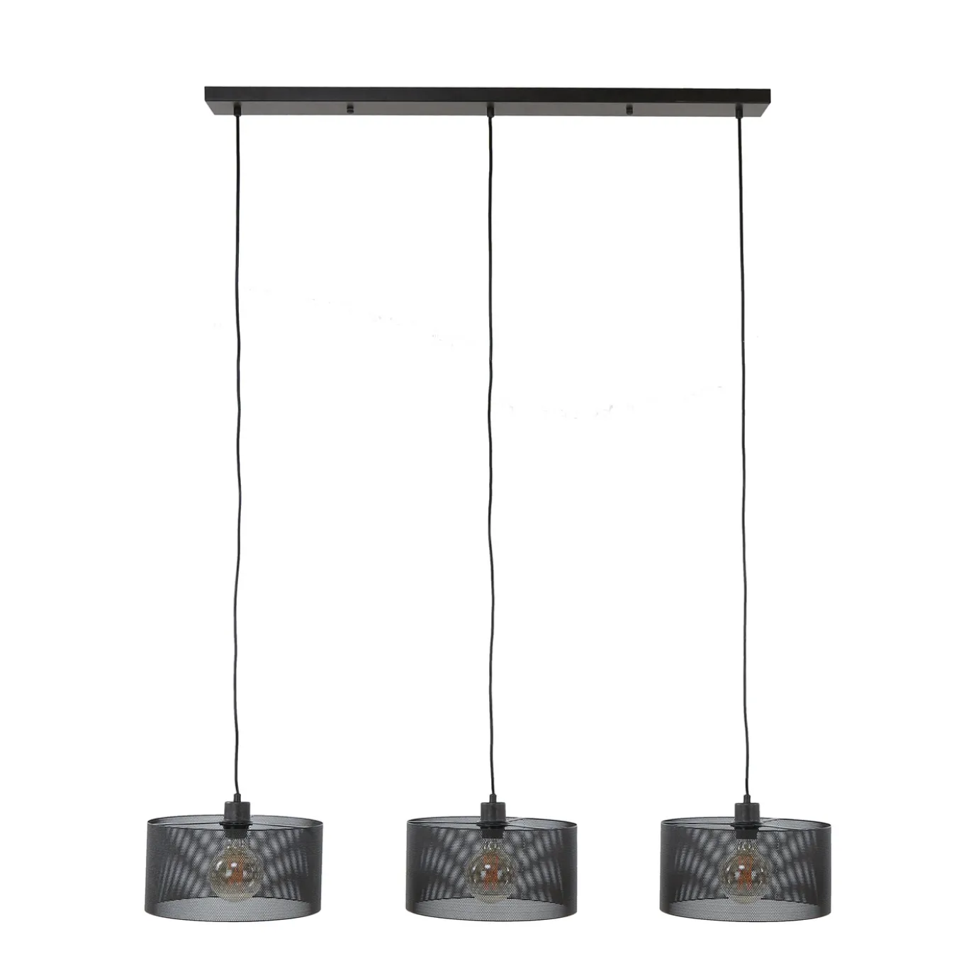 Hanglamp 3L Mesh Rond Artic Zwart - Giga Meubel