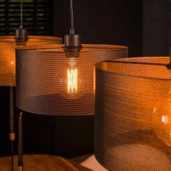 Hanglamp 3L Mesh Rond Artic Zwart - Giga Meubel