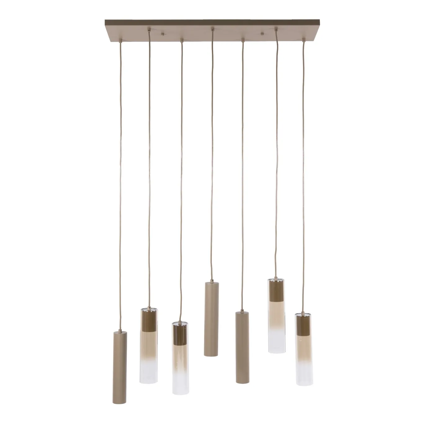 Hanglamp Lungo 4+3-Lichts Beige - Giga Meubel