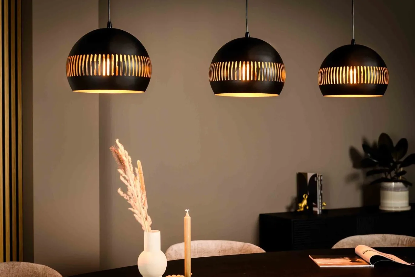 Hanglamp Mackham 3-Lichts Zwart - Giga Meubel