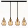 Hanglamp Manuela 4-Lichts Amber Glas - Giga Meubel