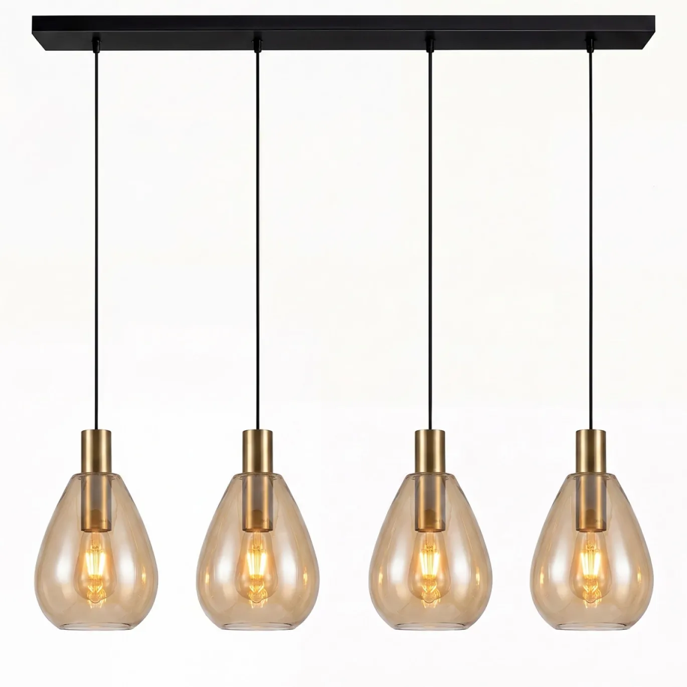 Hanglamp Manuela 4-Lichts Amber Glas - Giga Meubel