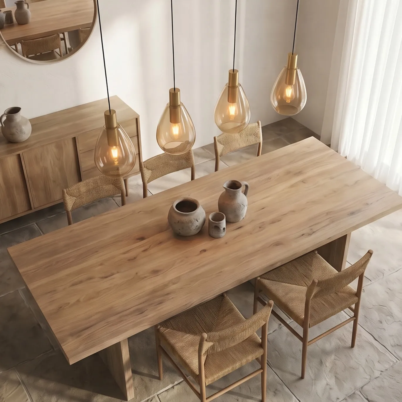 Hanglamp Manuela 4-Lichts Amber Glas - Giga Meubel