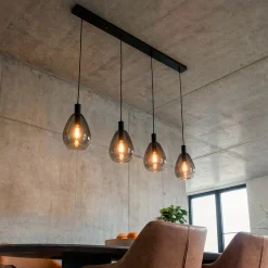 Hanglamp Manuela 4-Lichts Smoke Glas - Giga Meubel