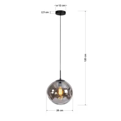 Hanglamp Mats 1-Lichts Smoke Glas - Giga Meubel