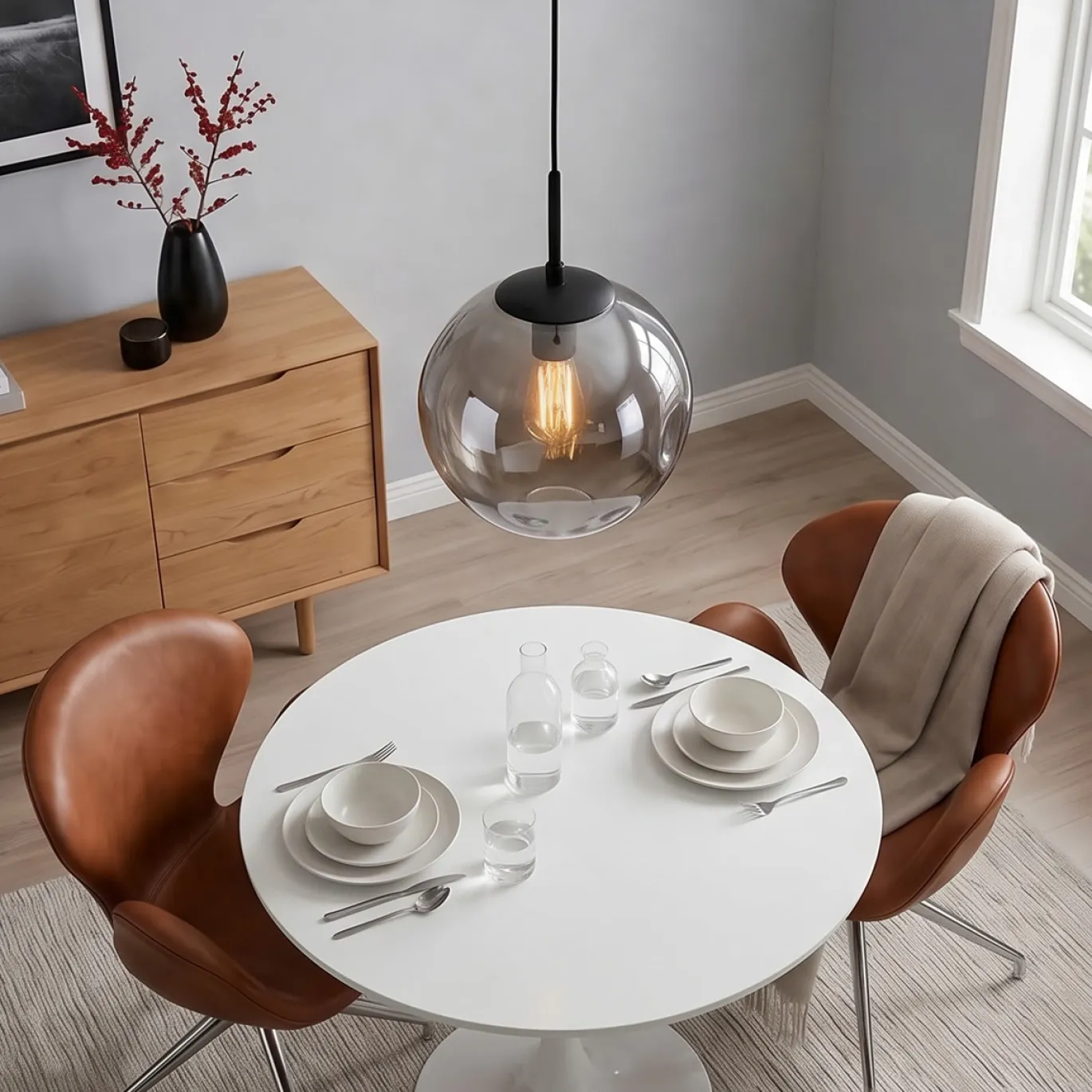 Hanglamp Mats 1-Lichts Smoke Glas - Giga Meubel