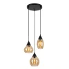 Hanglamp Mees 3-Lichts Amber Glas - Giga Meubel