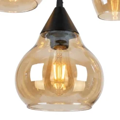 Hanglamp Mees 3-Lichts Amber Glas - Giga Meubel