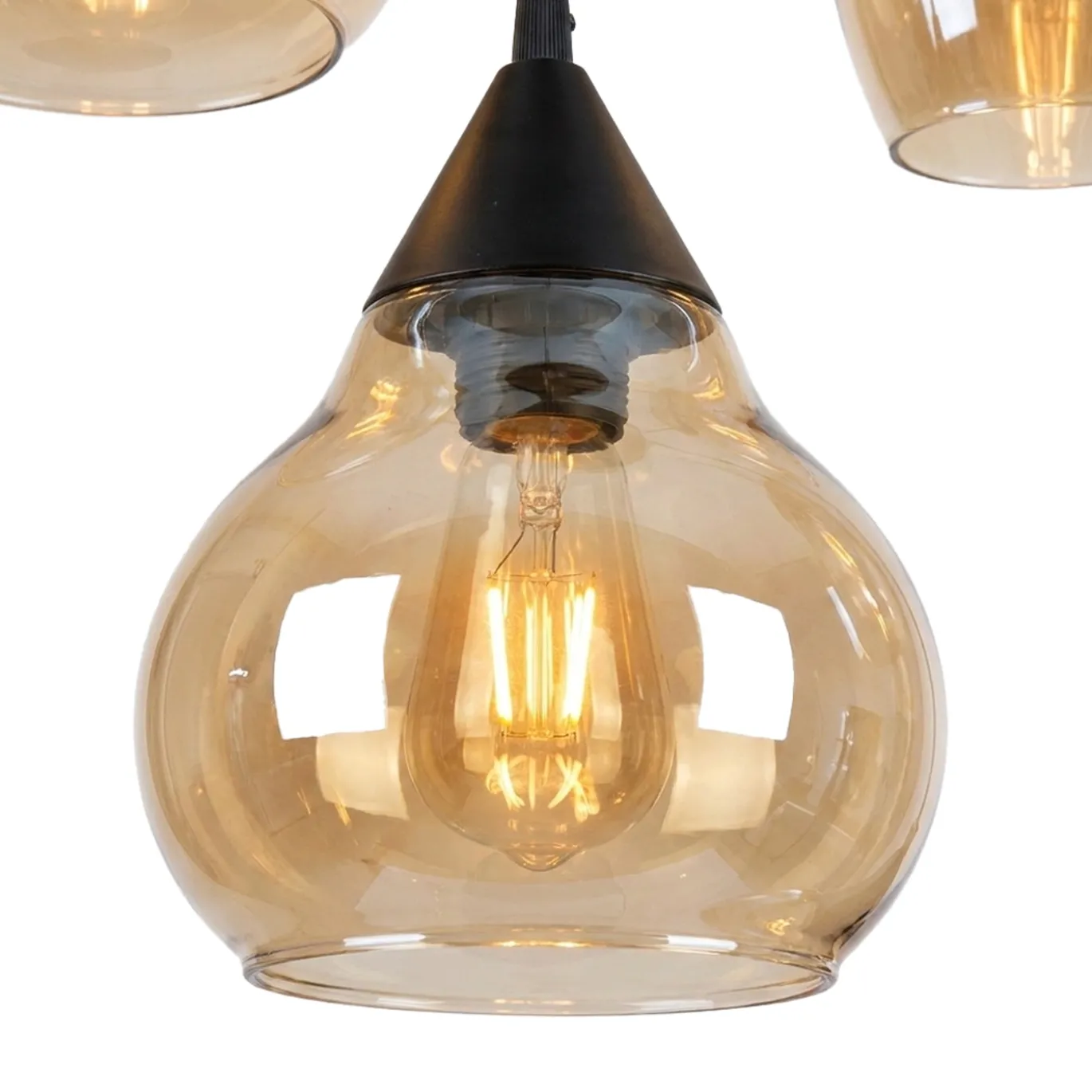 Hanglamp Mees 3-Lichts Amber Glas - Giga Meubel