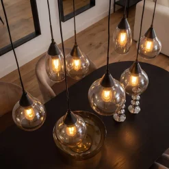 Hanglamp Mees 8-Lichts Smoke Glas - Giga Meubel
